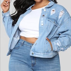 Pearls denim jacket